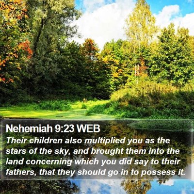 Nehemiah 9:23 WEB Bible Verse Image