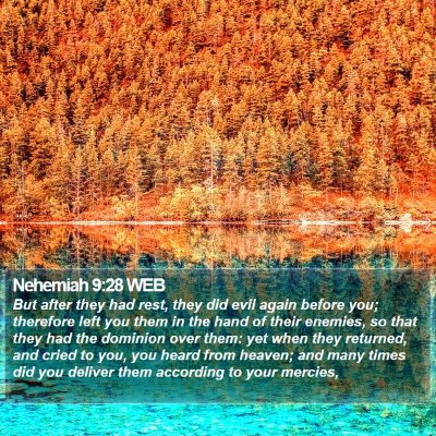 Nehemiah 9:28 WEB Bible Verse Image