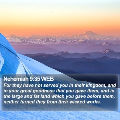Nehemiah 9:35 WEB Bible Verse Image
