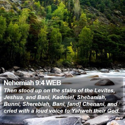 Nehemiah 9:4 WEB Bible Verse Image