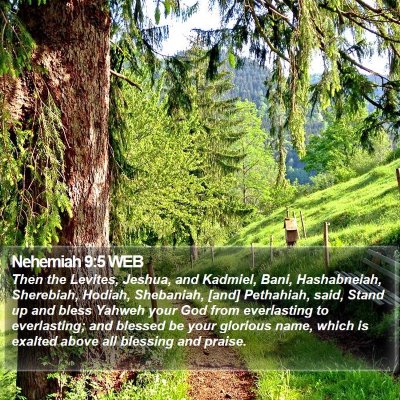 Nehemiah 9:5 WEB Bible Verse Image