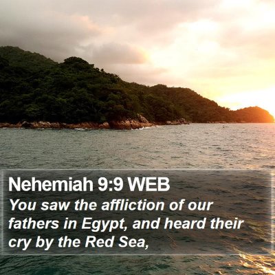 Nehemiah 9:9 WEB Bible Verse Image