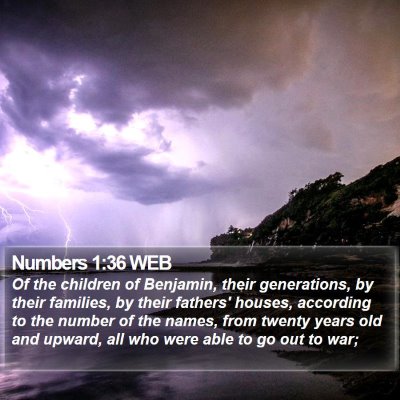 Numbers 1:36 WEB Bible Verse Image
