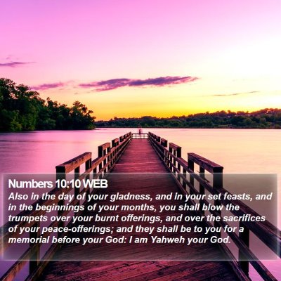 Numbers 10:10 WEB Bible Verse Image