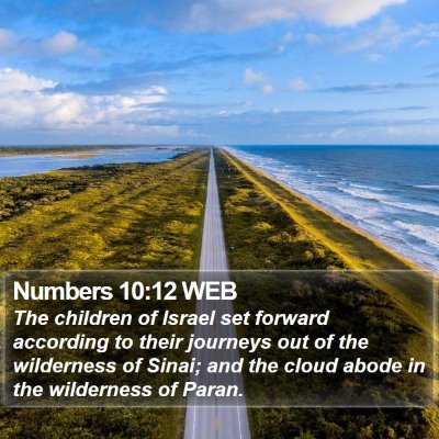 Numbers 10:12 WEB Bible Verse Image