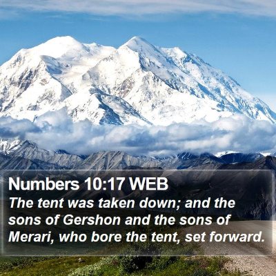 Numbers 10:17 WEB Bible Verse Image