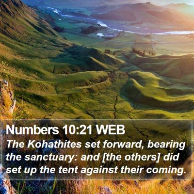 Numbers 10:21 WEB Bible Verse Image