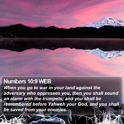Numbers 10:9 WEB Bible Verse Image