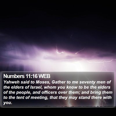 Numbers 11:16 WEB Bible Verse Image