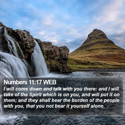 Numbers 11:17 WEB Bible Verse Image