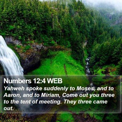 Numbers 12:4 WEB Bible Verse Image