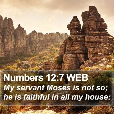 Numbers 12:7 WEB Bible Verse Image