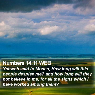 Numbers 14:11 WEB Bible Verse Image