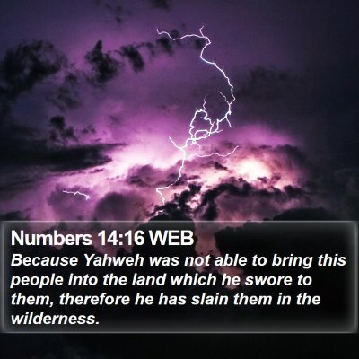 Numbers 14:16 WEB Bible Verse Image
