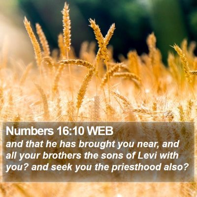 Numbers 16:10 WEB Bible Verse Image