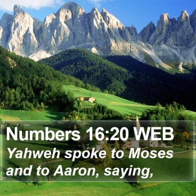 Numbers 16:20 WEB Bible Verse Image