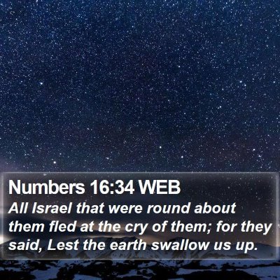 Numbers 16:34 WEB Bible Verse Image