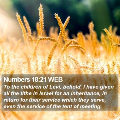 Numbers 18:21 WEB Bible Verse Image