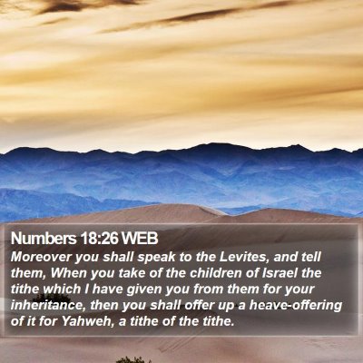 Numbers 18:26 WEB Bible Verse Image
