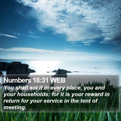 Numbers 18:31 WEB Bible Verse Image