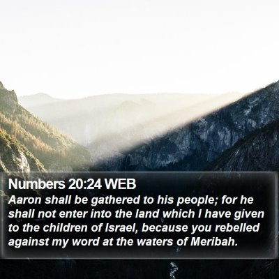 Numbers 20:24 WEB Bible Verse Image
