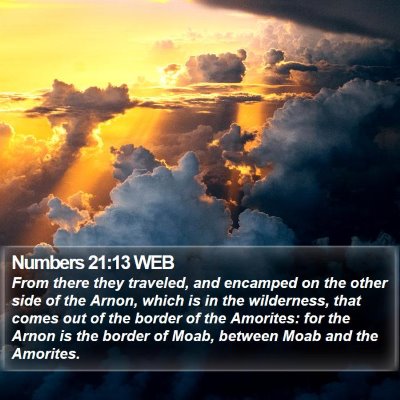 Numbers 21:13 WEB Bible Verse Image