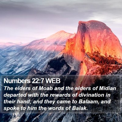 Numbers 22:7 WEB Bible Verse Image