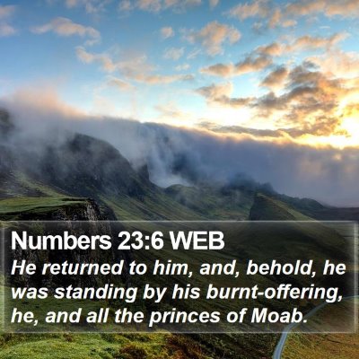 Numbers 23:6 WEB Bible Verse Image