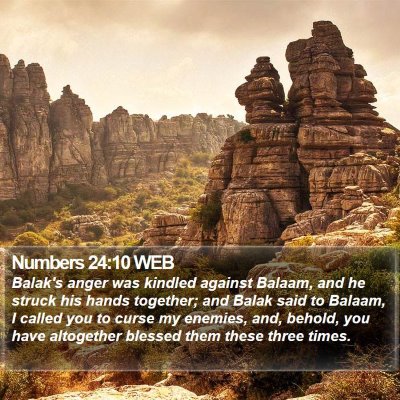 Numbers 24:10 WEB Bible Verse Image