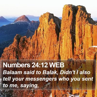 Numbers 24:12 WEB Bible Verse Image