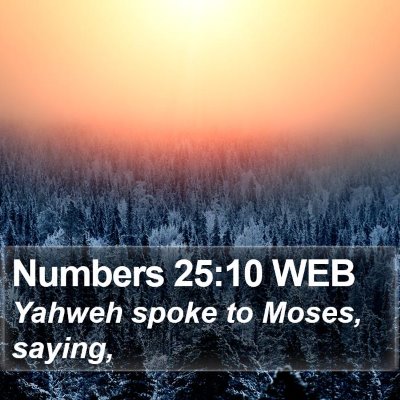 Numbers 25:10 WEB Bible Verse Image