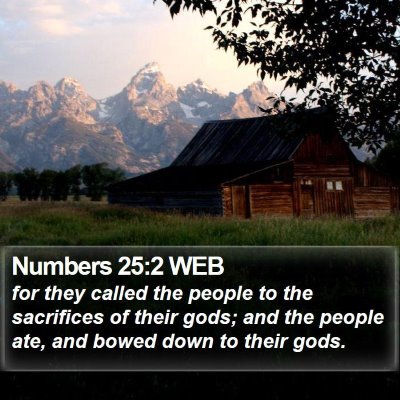 Numbers 25:2 WEB Bible Verse Image