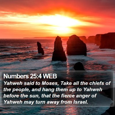 Numbers 25:4 WEB Bible Verse Image