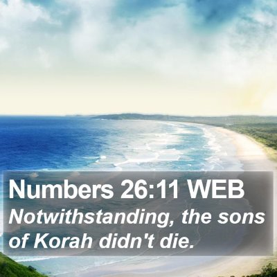 Numbers 26:11 WEB Bible Verse Image