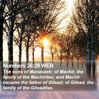 Numbers 26:29 WEB Bible Verse Image