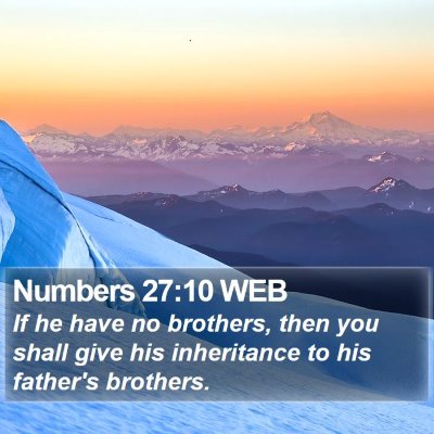 Numbers 27:10 WEB Bible Verse Image