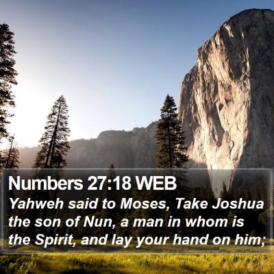 Numbers 27:18 WEB Bible Verse Image