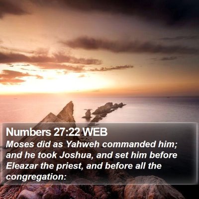 Numbers 27:22 WEB Bible Verse Image