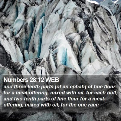 Numbers 28:12 WEB Bible Verse Image