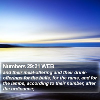 Numbers 29:21 WEB Bible Verse Image