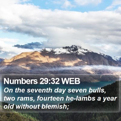Numbers 29:32 WEB Bible Verse Image