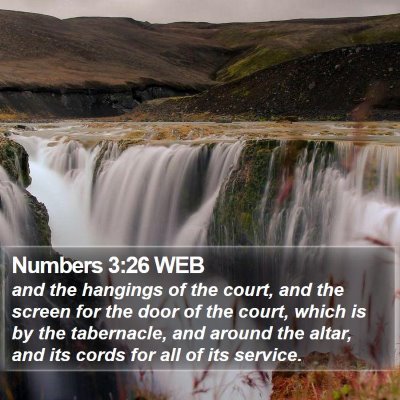 Numbers 3:26 WEB Bible Verse Image