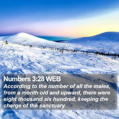 Numbers 3:28 WEB Bible Verse Image