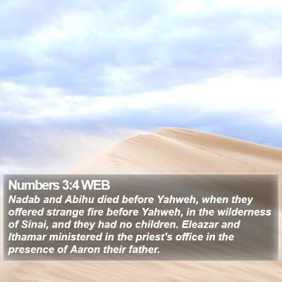 Numbers 3:4 WEB Bible Verse Image