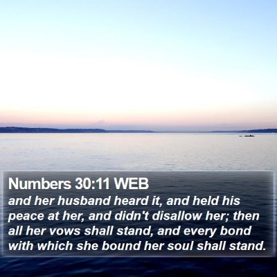 Numbers 30:11 WEB Bible Verse Image