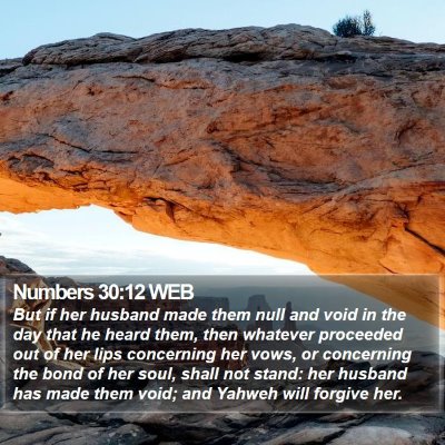Numbers 30:12 WEB Bible Verse Image