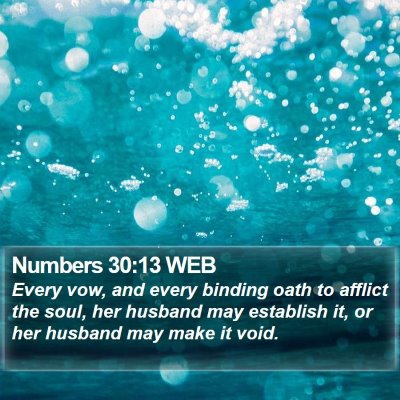 Numbers 30:13 WEB Bible Verse Image