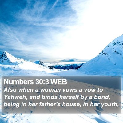 Numbers 30:3 WEB Bible Verse Image