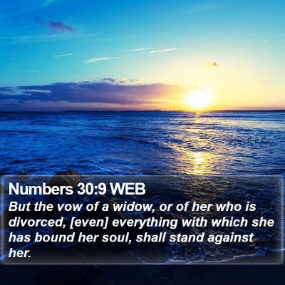 Numbers 30:9 WEB Bible Verse Image
