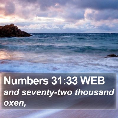Numbers 31:33 WEB Bible Verse Image
